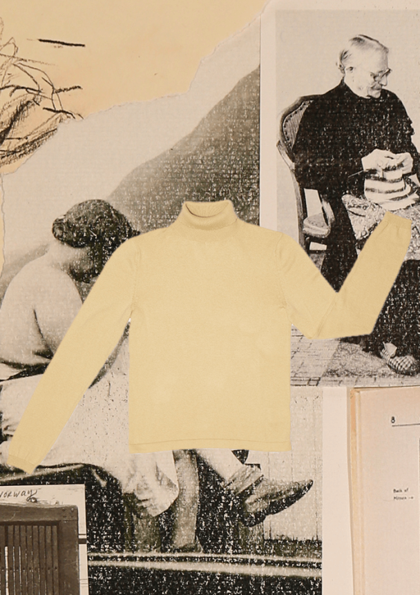 Straw yellow turtleneck sweater
