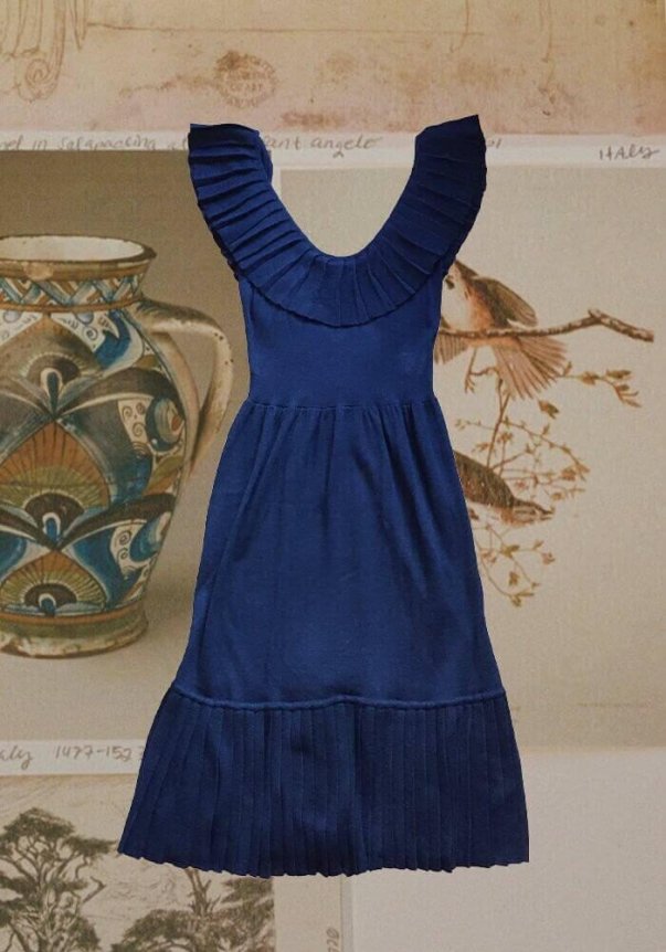 100% Baby Alpaca Dress, Wool Sweater, Hesperios Sweater, Hesperios Knitwear, High-Quality Knitwear, Sustainable Wool Sweater, Sustainable Knitwear, Unisex Sweater, World's Best Sweater, Elevated Knitwear, Finest Wool Sweater, World’s Best Sweater, Blue Knit Dress
