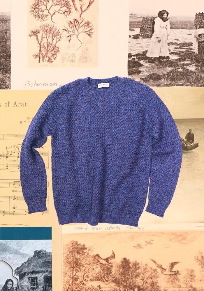 Hesperios Knitwear, 100% Baby Alpaca Sweater, Wool Sweater, Hesperios Sweater, Hesperios Knitwear, High-Quality Knitwear, Sustainable Wool Sweater, Sustainable Knitwear, Unisex Sweater, World's Best Sweater, Elevated Knitwear, Finest Wool Sweater, World’s Best Sweater, Blue Sweater.