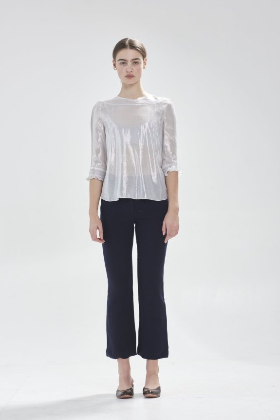 Josephine Silver Metallic Silk