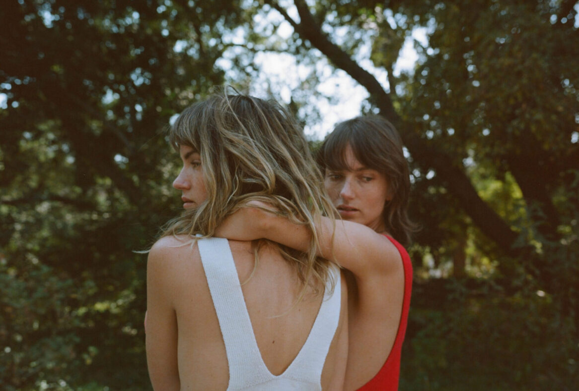 Miranda and Elektra Kilbey of Say Lou Lou wearing Hesperios Knit Library.