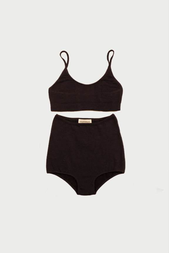 Pima cotton bralette and high wasted undies set